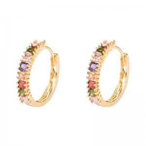 Insives European и американская личность преувеличенные квадратные серьги из циркона Серьги женские Чистые Медь Позолоченные Серьги Серьги Micro-Inlaid