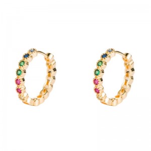 Ins европейские серьги, медная микромозаика циркониевая серьга, зеленый гальванический цветной цирконий большие серьги, сетка красная серьга