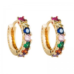 Корейский модный ювелирные изделия из латунных микроиннадных серьги циркона женские европейские и американские темперамент C-образные серьги дикие серьги оптом